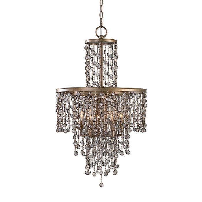 Uttermost 21288 Six Light Chandelier, Silver Swedish Iron