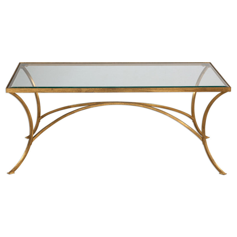 Uttermost 24639 Coffee Table, Antiqued Gold Leaf