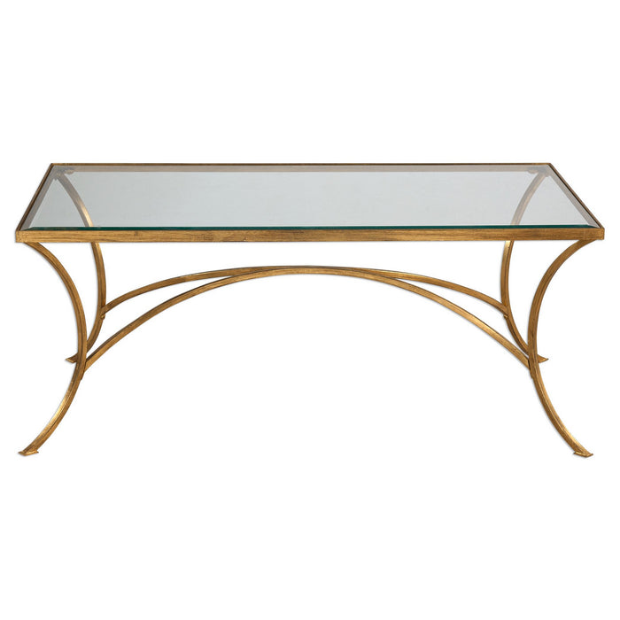 Uttermost 24639 Coffee Table, Antiqued Gold Leaf