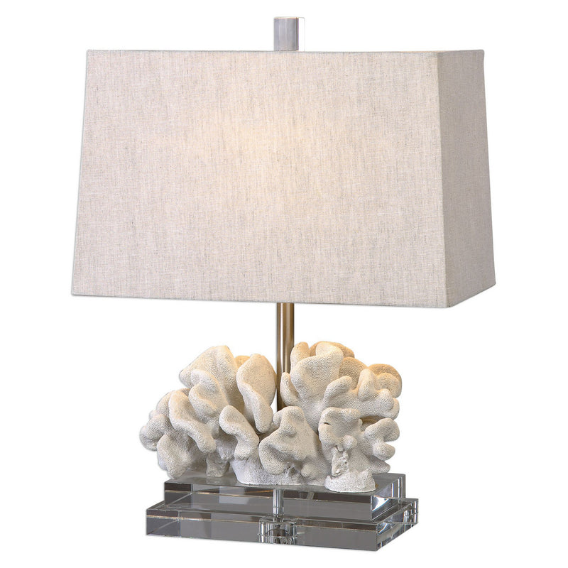 Uttermost 27176-1 One Light Table Lamp, Ivory Coral