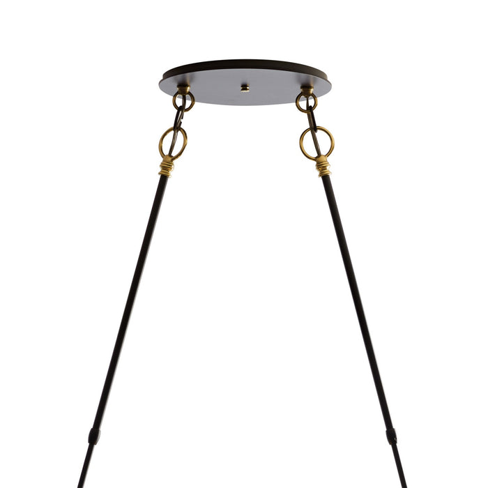 Hubbardton Forge 134405-SKT-LONG-31-ZK0219 Two Light Pendant, Black with Brass Accents