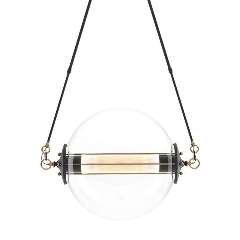 Hubbardton Forge 134405-SKT-LONG-31-ZK0219 Two Light Pendant, Black with Brass Accents