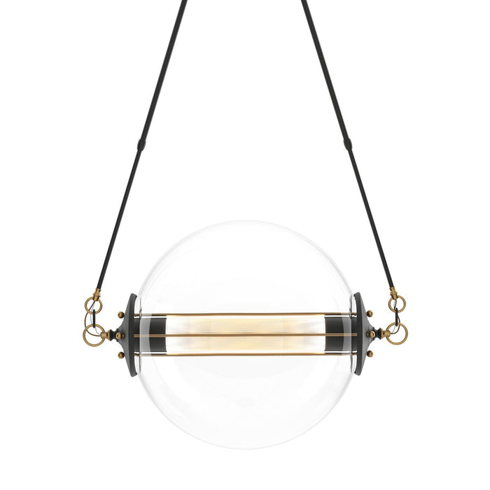 Hubbardton Forge 134405-SKT-LONG-31-ZK0219 Two Light Pendant, Black with Brass Accents