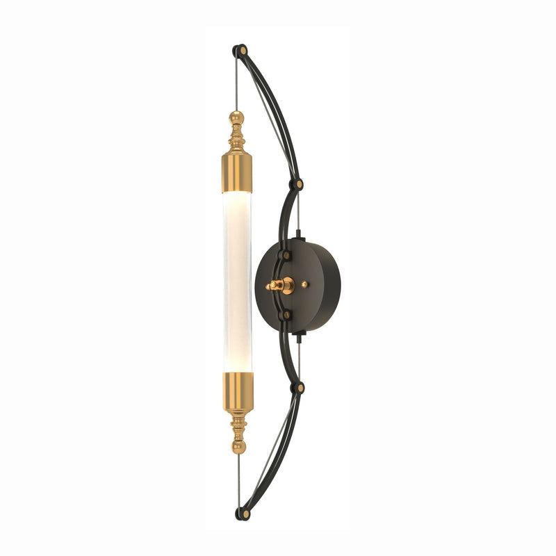 Hubbardton Forge 207901-SKT-31-YE0489 LED Wall Sconce, Black with Brass Accents