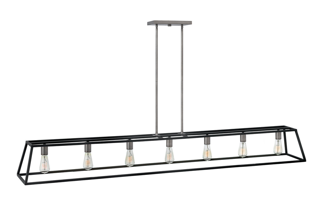 Hinkley 3355DZ LED Linear Chandelier, Aged Zinc