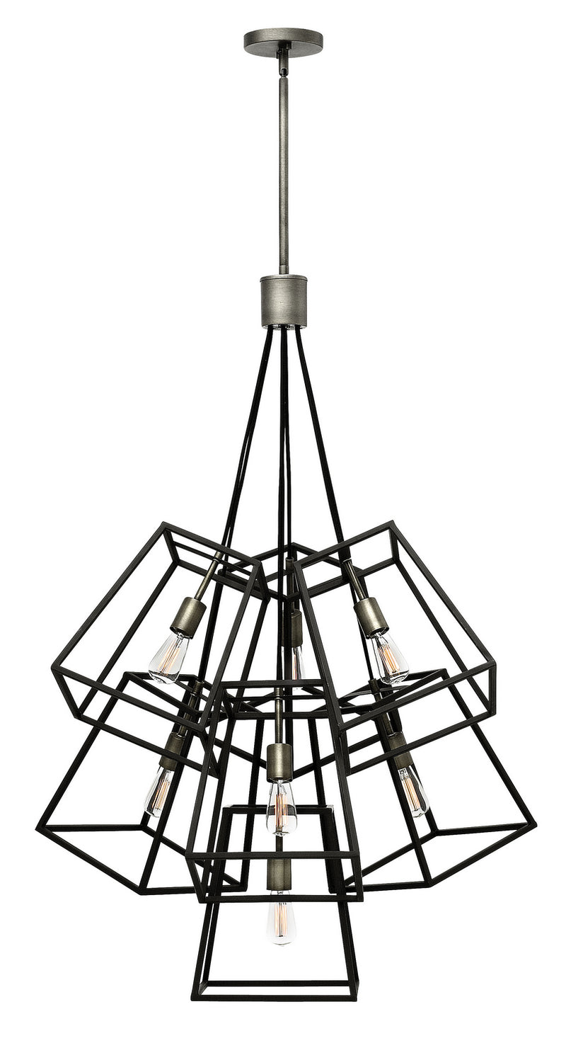 Hinkley 3357DZ LED Foyer Pendant, Aged Zinc