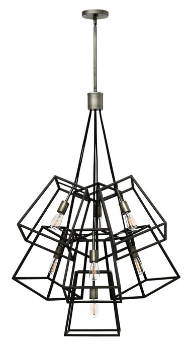 Hinkley 3357DZ LED Foyer Pendant, Aged Zinc