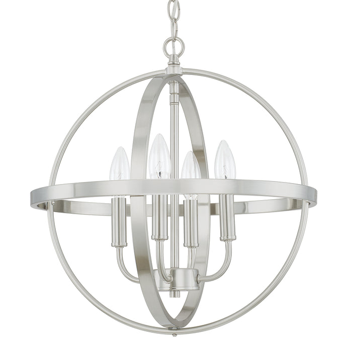 Capital Lighting 317541BN Four Light Pendant, Brushed Nickel