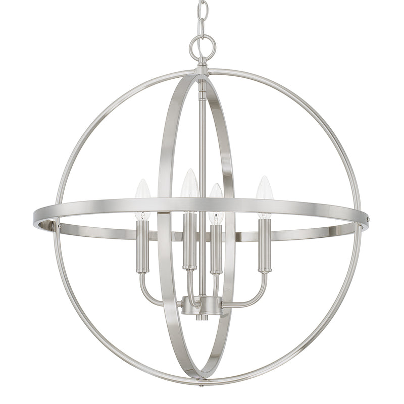 Capital Lighting 317542BN Four Light Pendant, Brushed Nickel