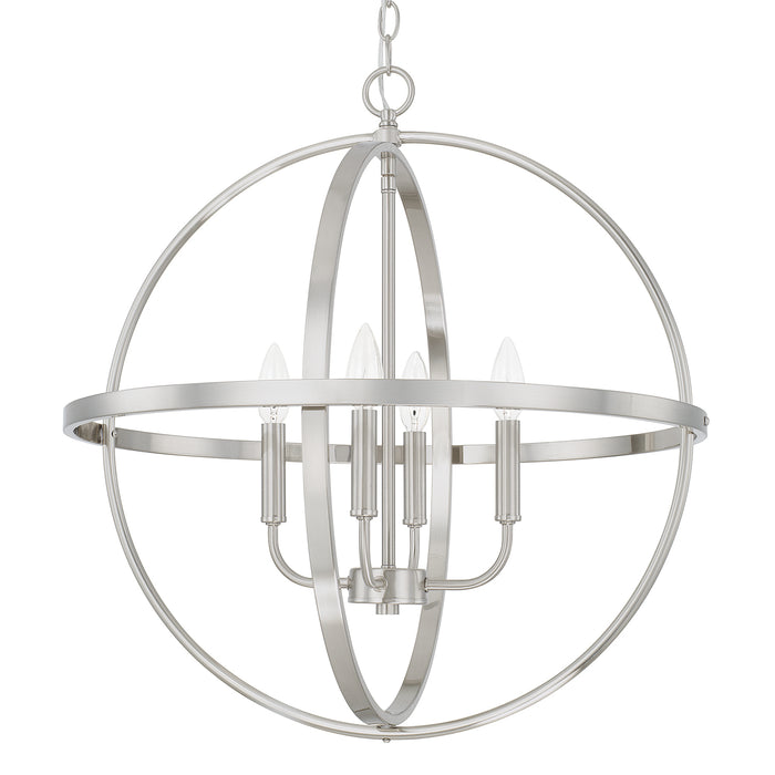 Capital Lighting 317542BN Four Light Pendant, Brushed Nickel