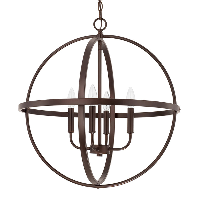 Capital Lighting 317542BZ Four Light Pendant, Bronze