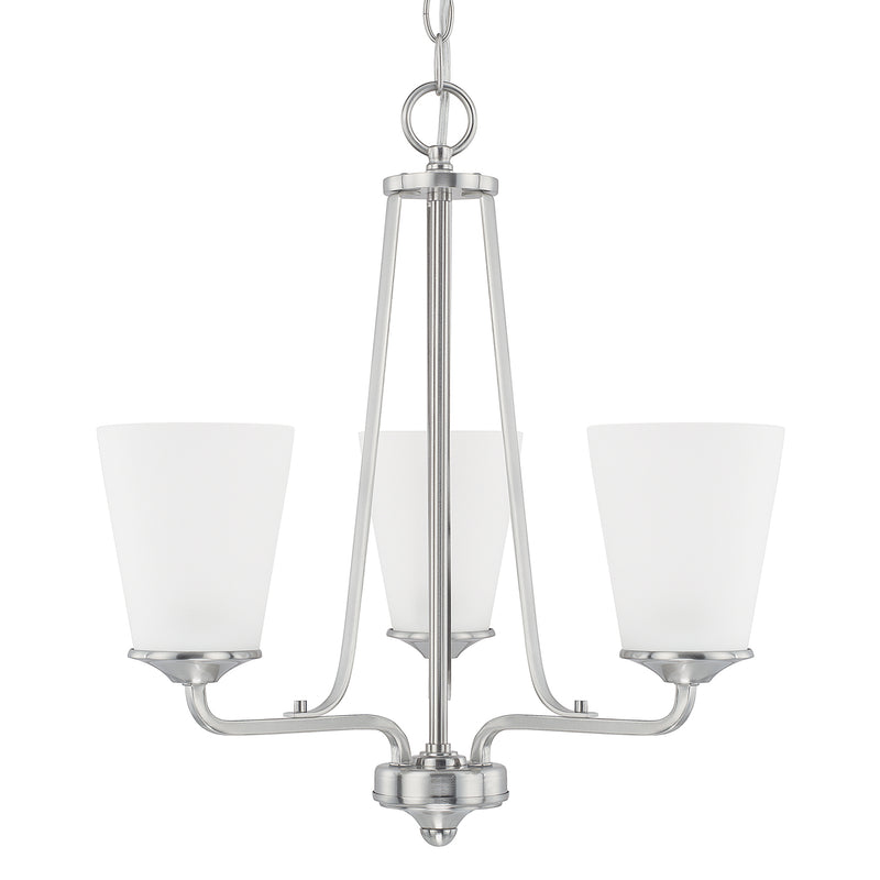 Capital Lighting 414131BN-331 Three Light Chandelier, Brushed Nickel