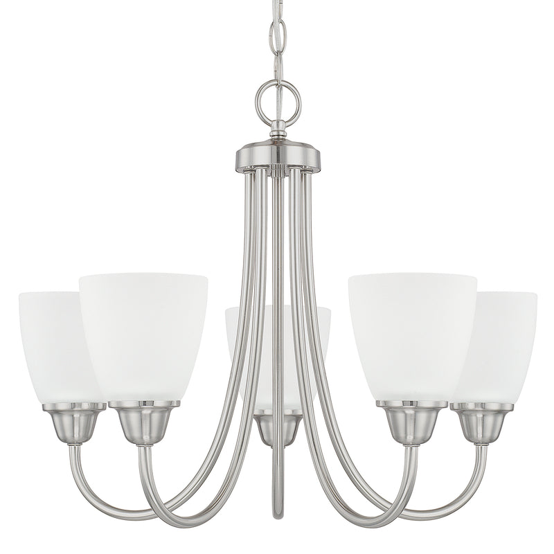 Capital Lighting 415151BN-337 Five Light Chandelier, Brushed Nickel