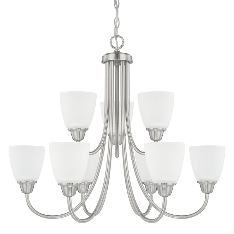 Capital Lighting 415191BN-337 Nine Light Chandelier, Brushed Nickel
