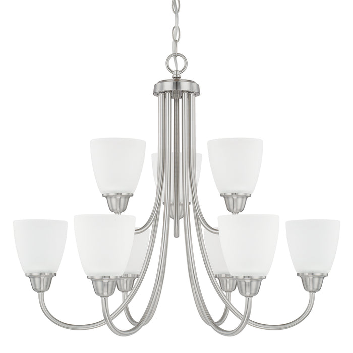 Capital Lighting 415191BN-337 Nine Light Chandelier, Brushed Nickel