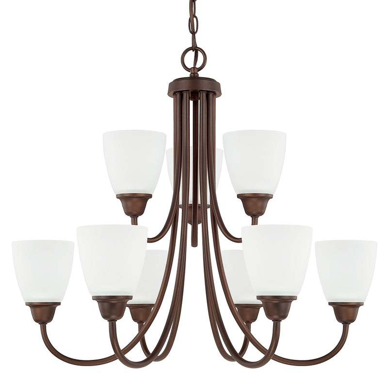 Capital Lighting 415191BZ-337 Nine Light Chandelier, Bronze