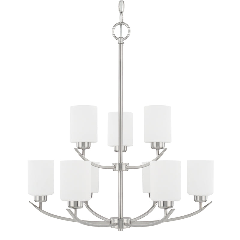 Capital Lighting 415291BN-338 Nine Light Chandelier, Brushed Nickel