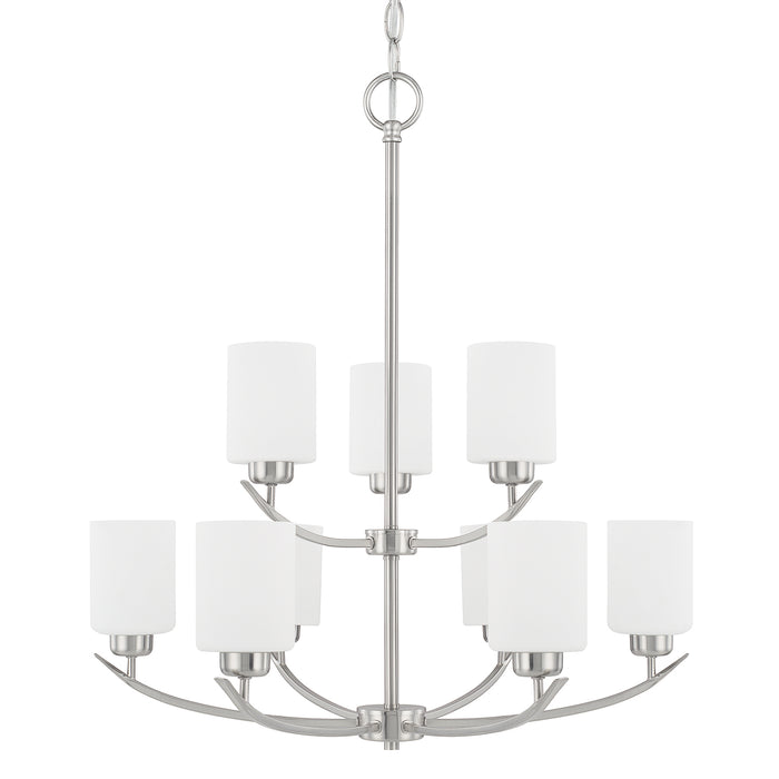 Capital Lighting 415291BN-338 Nine Light Chandelier, Brushed Nickel