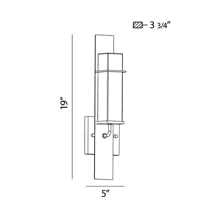 Eurofase 28053-019 One Light Outdoor Wall Sconce, Black