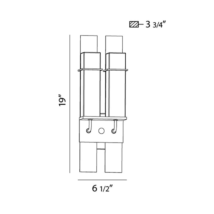 Eurofase 28054-016 Two Light Outdoor Wall Sconce, Bronze