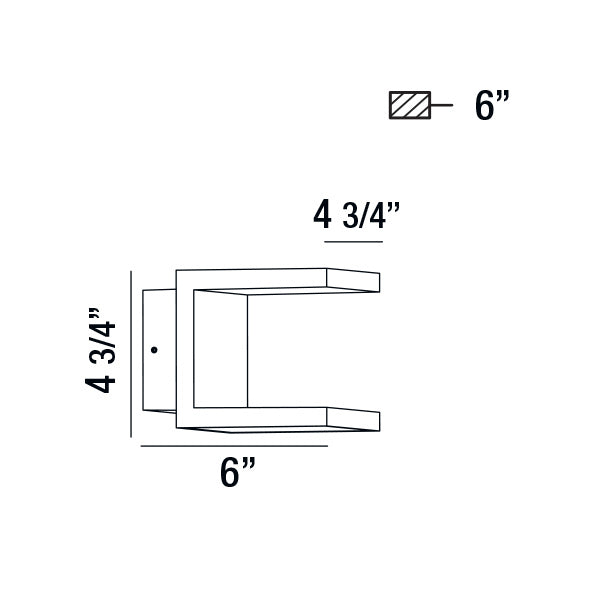 Eurofase 28284-024 LED Outdoor Wall Mount, Graphite Grey