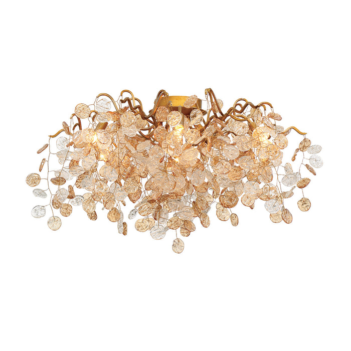 Eurofase 29057-016 Seven Light Flushmount, Gold