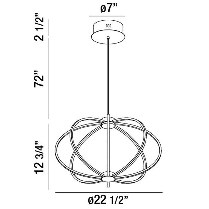 Eurofase 30035-010 LED Pendant, Gold