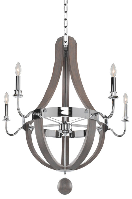 Kalco 300482CH Five Light Chandelier, Chrome (Open Box - Final Sale)
