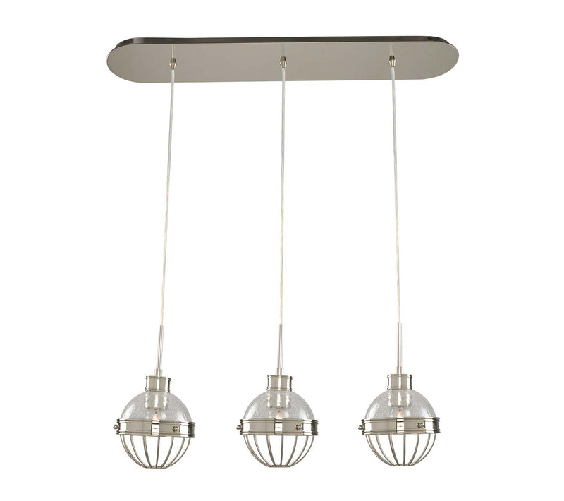 Kalco 311343PN Three Light Island Pendant, Polished Nickel