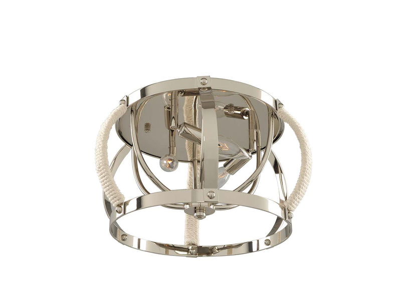 Kalco 312540PN Three Light Flush Mount, Polished Nickel