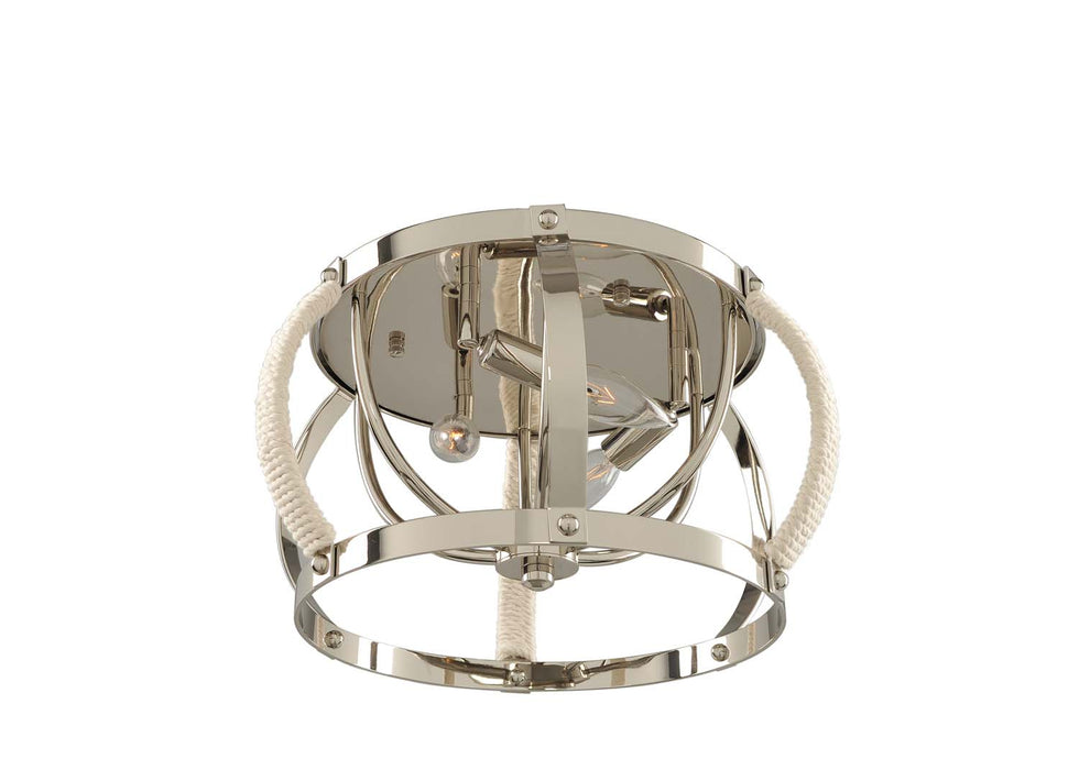 Kalco 312540PN Three Light Flush Mount, Polished Nickel