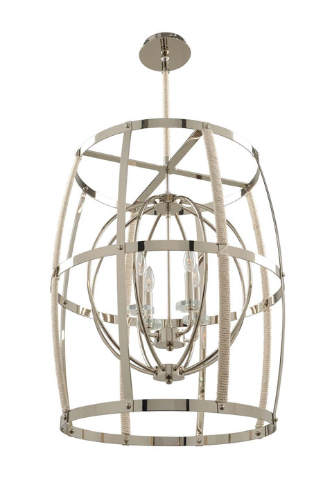 Kalco 312552PN Four Light Pendant, Polished Nickel