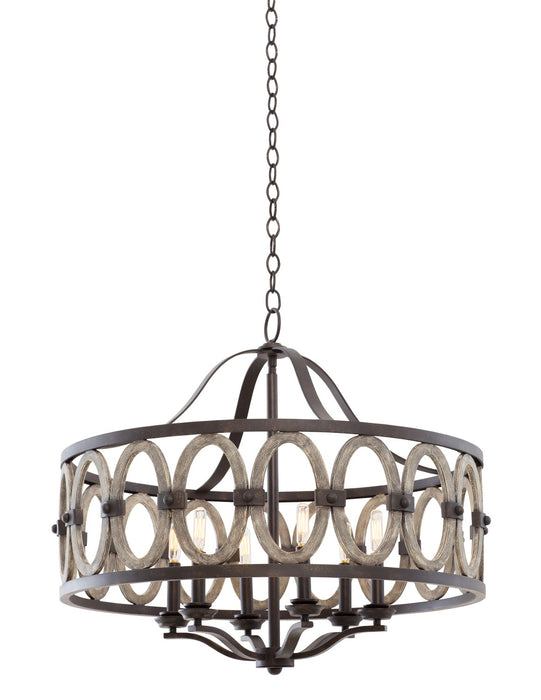 Kalco 500251FG Six Light Pendant, Florence Gold
