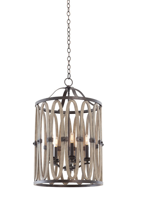 Kalco 500252FG Five Light Foyer Pendant, Florence Gold