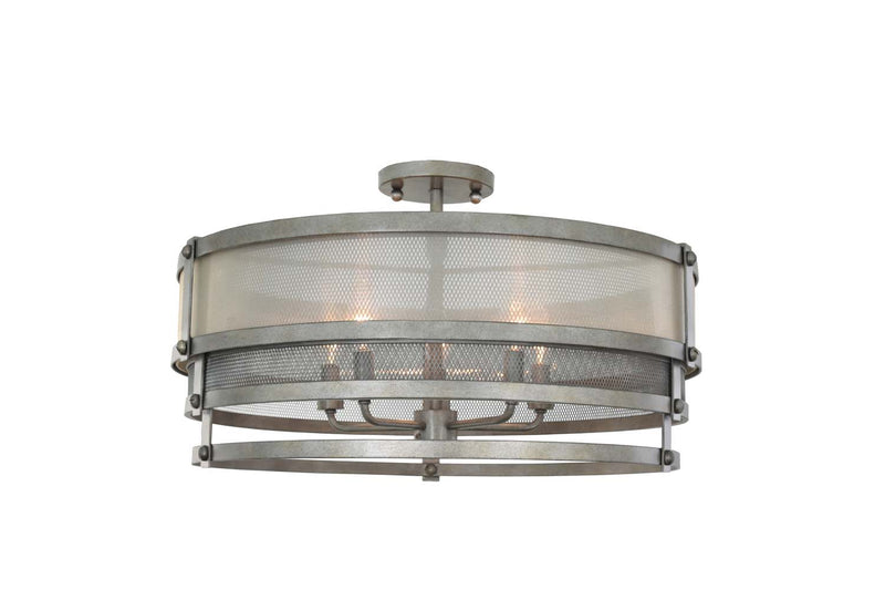 Kalco 503640BJT Five Light Semi Flush Mount, Bronze Jewel Tone