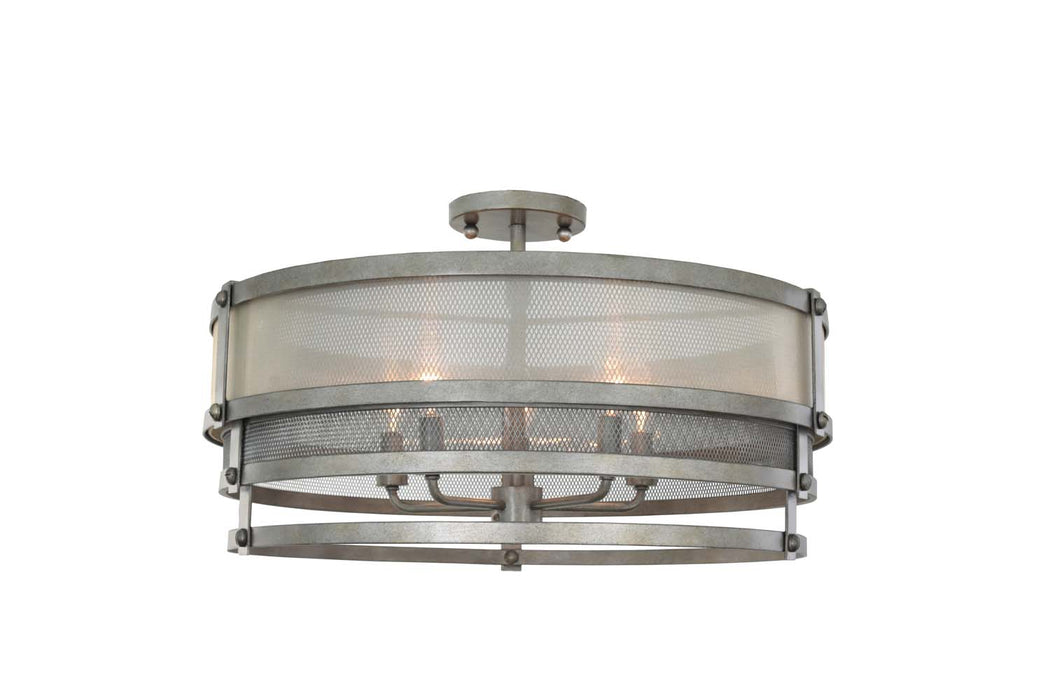 Kalco 503640BJT Five Light Semi Flush Mount, Bronze Jewel Tone
