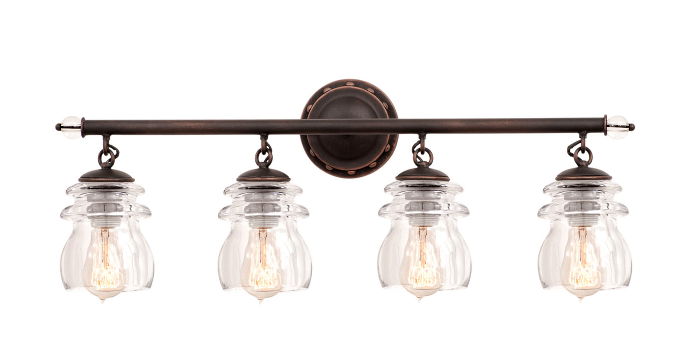 Kalco 6314AC Four Light Bath, Antique Copper