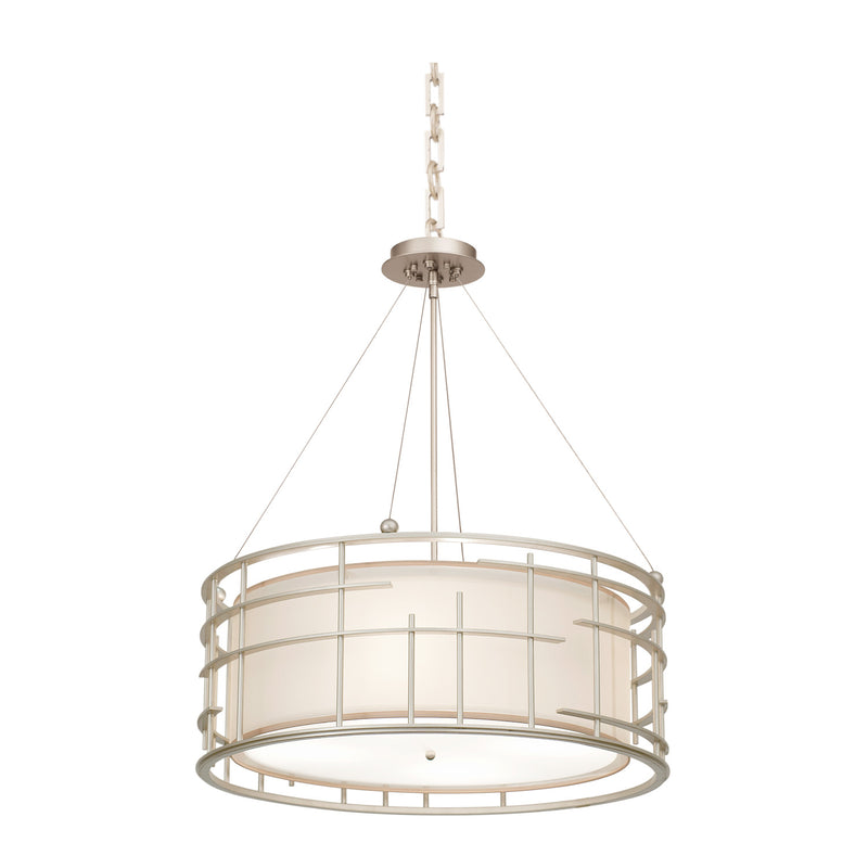 Kalco 6483TS Four Light Pendant, Tarnished Silver