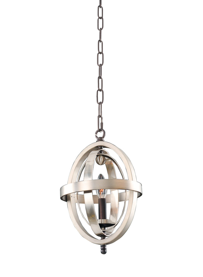 Kalco 6590PSN One Light Mini Pendant, Polished Satin Nickel