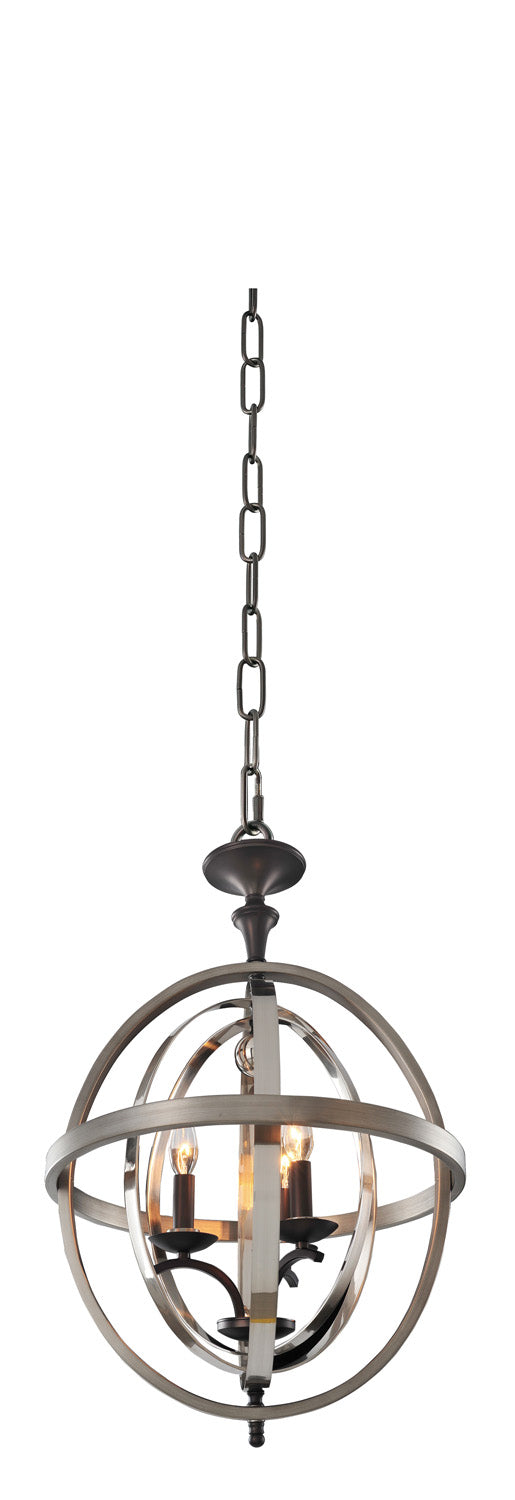 Kalco 6593PSN Three Light Pendant, Polished Satin Nickel