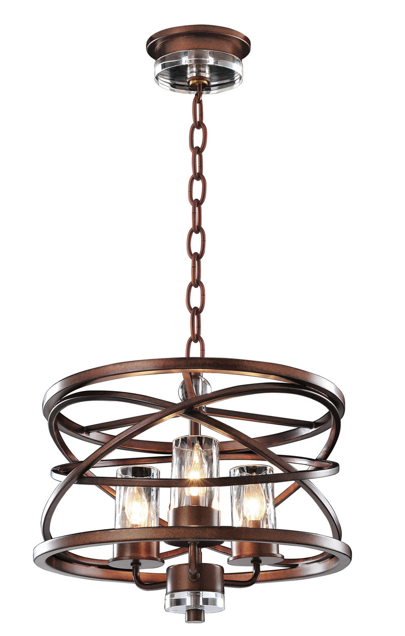 Kalco 6606EZ Three Light Pendant, Etruscan Bronze