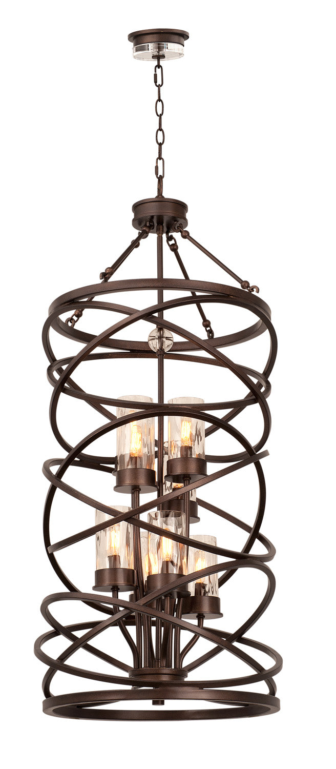 Kalco 6608EZ Eight Light Foyer Pendant, Etruscan Bronze