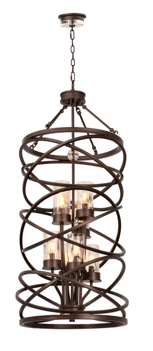 Kalco 6608EZ Eight Light Foyer Pendant, Etruscan Bronze