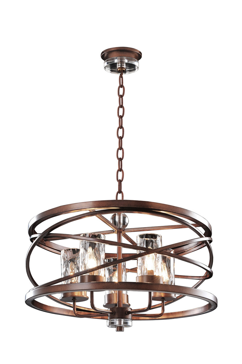 Kalco 6609EZ Five Light Pendant, Etruscan Bronze
