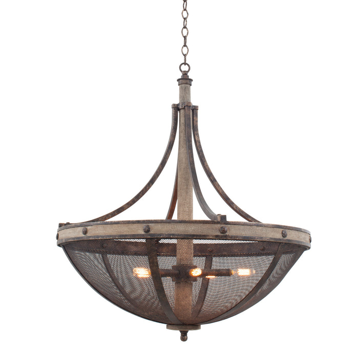 Kalco 7045FG Six Light Pendant, Florence Gold