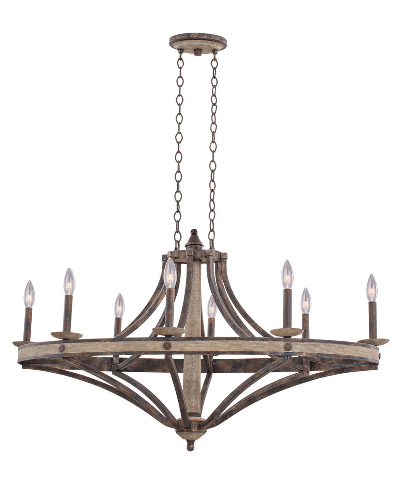 Kalco 7048FG Eight Light Chandelier, Florence Gold