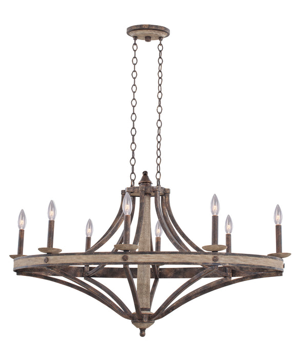 Kalco 7048FG Eight Light Chandelier, Florence Gold