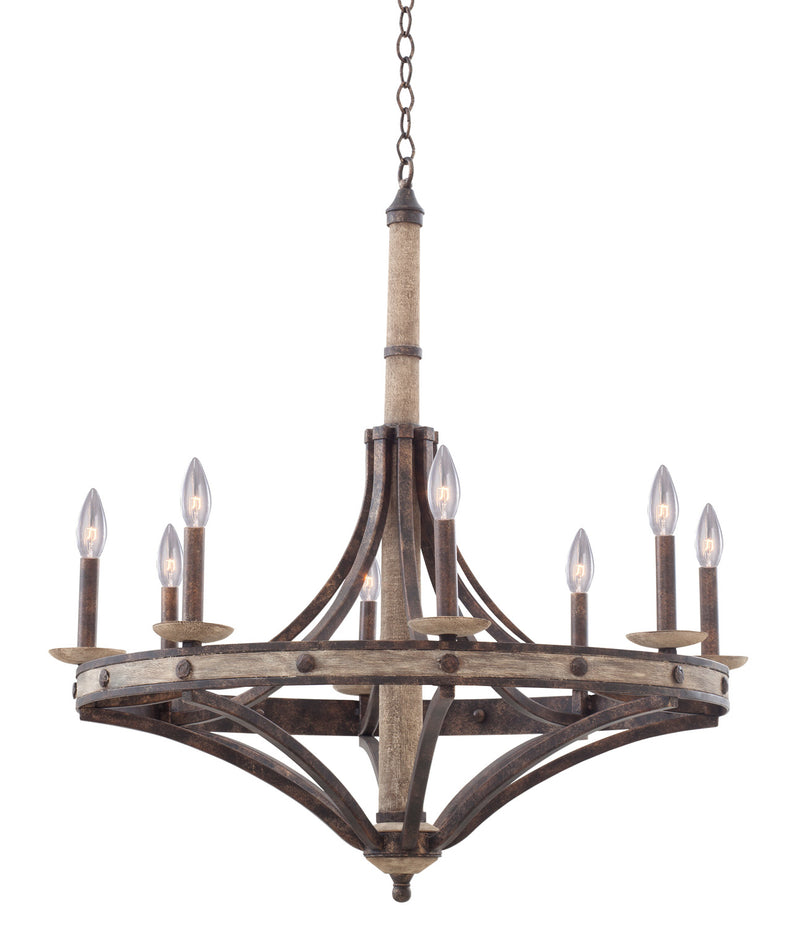 Kalco 7049FG Eight Light Chandelier, Florence Gold