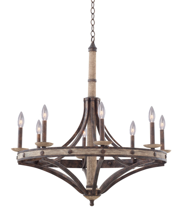 Kalco 7049FG Eight Light Chandelier, Florence Gold