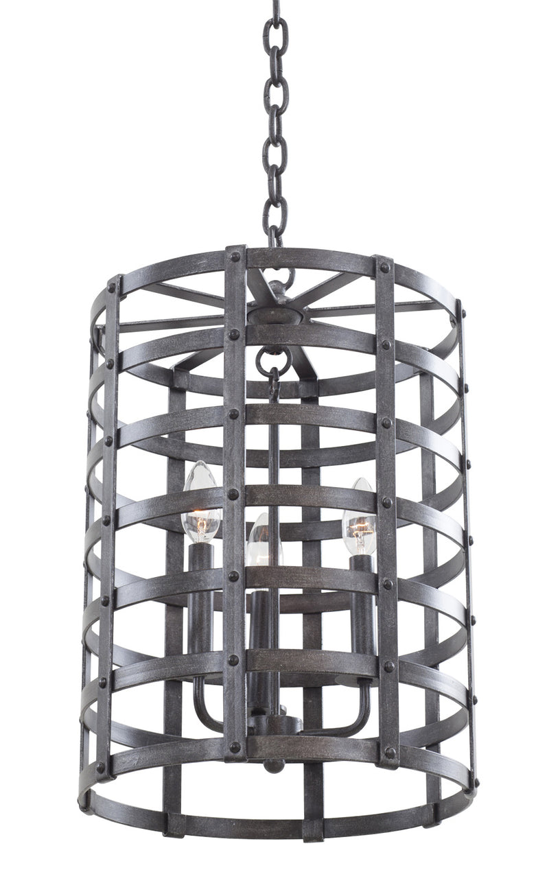 Kalco 7403VI Three Light Hanging Lantern, Vintage Iron